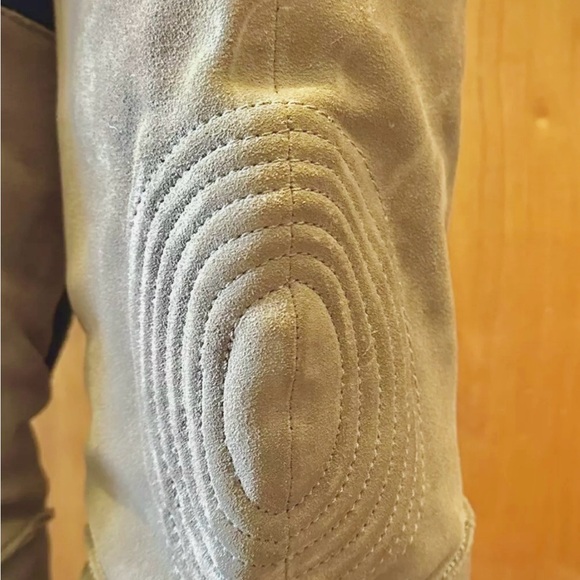 APEPAZZA ‘Amsterdam Power’ Above-Knee Wedge Heel Tall Boots. Grey Suede. - Picture 3 of 10